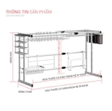 Kệ để bát trên chậu rửa inox 304 cao cấp mã KC17