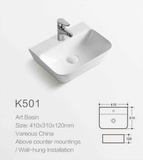Chậu lavabo treo tường hình chữ nhật lớn LANKA
