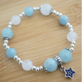 Moonstone and Aquamarine bracelet mix charm