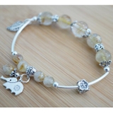 Yellow Rutilated Quartz bracelet mix elephant