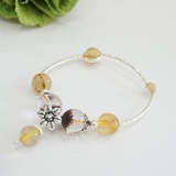 Ghost Quartz mix Rutilated Quartz bracelet