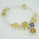 Yellow Rutilated Quartz bracelet mix flower