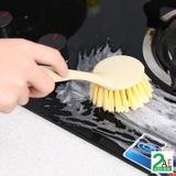 Bàn chải cọ rửa đa năng có tay cầm, cọ bếp, cọ xoong chảo cán dài tiện lợi