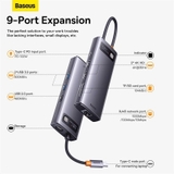Hub mở rộng Baseus Metal Gleam Series HDMI*2 4K@60Hz