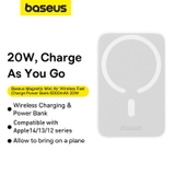 Pin sạc không dây tích hợp nam châm 20W OS-Baseus Magnetic Mini Air Wireless Fast Charge Power Bank