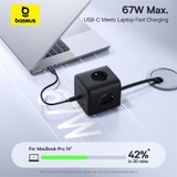 Ổ cắm điện Baseus EnerFill FA11 Cube 3AC+1U+1C 67W 1,5m EU