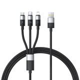 Cáp Sạc Baseus StarSpeed 1-for-3 100W/2.4A/18W USB to C+L+M