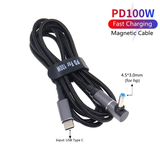 Cáp sạc từ tính 100W Type-C to DC Cho Laptop