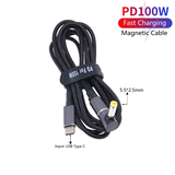 Cáp sạc từ tính 100W Type-C to DC Cho Laptop