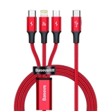 Cáp sạc 20W Baseus Rapid Series 3 in 1 C to C+L+C 1.5m