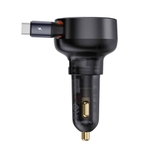 Tẩu sạc ô tô tích hợp dây cáp rút gọn Baseus Enjoyment Pro Car Charger U+Retractable Type-C Cable 60W