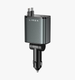 Bộ sạc xe hơi LISEN 4 in 1 69W dây rút USB-C xoay 180