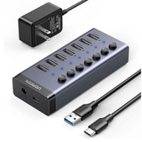 Mua bo-hub-ugreen-90305-7-cong-usb-vo-nhom-cong-tac-nguon-24w tại chube, chính hãng, giá tốt