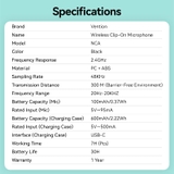Bộ mic cài áo không dây VENTION NCA