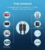 Cáp C2C Choetech A3010 Thunderbolt 4 40Gbps 8K@30Hz 5K@60Hz Dual4K
