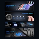 Cáp Sạc Dây Rút Đa Năng 3-in-1 C to L+2C VENTION TRK 100W