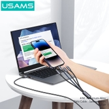 Cáp sạc USAMS SJ739 4In1 15W USB TO 2C+1L+1M