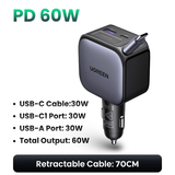 Tẩu sạc dây rút UGREEN 60W / 90W / 145W