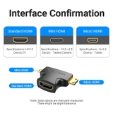 Đầu chuyển đổi 2in1 Mini+Micro HDMI to HDMI VENTION AGF