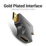 Đầu chuyển đổi 2in1 Mini+Micro HDMI to HDMI VENTION AGF
