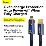 Cáp sạc tự ngắt Gen2 C to Lightning 20W Baseus Explorer