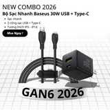 Combo Sạc Nhanh Baseus Palm C+U 30W