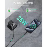 Củ Sạc Du Lịch 3C+2A AUKEY PA-TA07A 35W (US/AU/UK/EU)