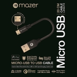 Dây Cáp MAZER CBL MICRO-USB/QC 3.0/3.1A (20cm)