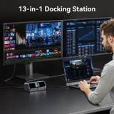 Trạm sạc kiêm hub USB-C 13 trong 1 MOKiN với màn hình LCD thông minh