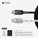 Dây Cáp MAZER Infinite.LINK 3 Pro PD 240W USB-C to USB-C cable (KFiber Braided)