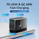 Sạc Du Lịch Toàn Cầu 1C + 2A VENTION FJI (US/UK/EU/CN) 65W