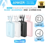 Sạc dự phòng kèm cáp C+L ANKER Zolo A1680 10000mAh 30W