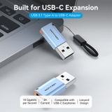 USB OTG USB-A 3.1 to USB-C VENTION CUAH0
