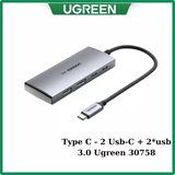 Mua hub-chuyen-doi-ugreen-30758-type-c-to-2-usb-3-0-2-type-c tại chube, chính hãng, giá tốt
