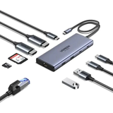 Mua hub-type-c-10-in-1-ugreen-45380-2xhdmi-lan-sd-tf-pd-2a-2c tại chube, chính hãng, giá tốt