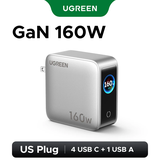Bộ sạc nhanh 160W Ugreen X774 màn LED 3 USB-C 1 USB-A