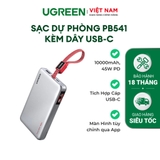 Pin dự phòng UGREEN PB541 10000mAh 45W tích hợp cáp