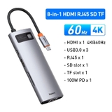 Hub mở rộng 8 in 1 Baseus Metal Gleam StarJoy 4K60Hz