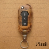 Bao da chìa khóa ô tô Ford Ranger XLS - K2 - 3 nút - Dòng da Vachetta