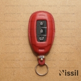 Bao da chìa khoá ô tô Hyundai Accent, Santafe, Kona - 3 nút - Dòng da Epsom