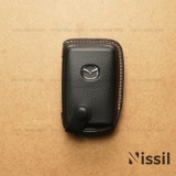 Bao da chìa khoá ô tô Mazda - 2023 - Cúc bấm Style 2 - da bê Epsom