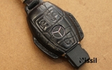 Bao da chìa khóa ô tô Mercedes Benz - W204 - Chìa cơ - Dòng Da cá sấu