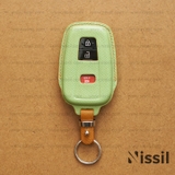 Bao da chìa khoá ô tô Toyota Cross  - 3 nút - Dòng da bê Epsom mix màu