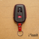 Bao da chìa khoá ô tô Toyota Cross  - 3 nút - Dòng da bê Epsom mix màu
