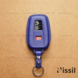 Bao da chìa khoá ô tô Toyota Cross - 3 nút - Dòng da bê Epsom