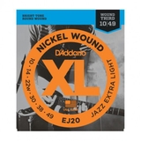 D'ADDARIO EJ20 NICKEL WOUND ELECTRIC GUITAR STRINGS, JAZZEXTRA LIGHT, 10-49