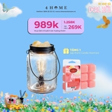 Combo - Mua đèn khuếch tán hương thơm Mason Jar tặng 2 hộp sáp viên Candle Warmer