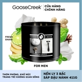 Nến thơm Goose Creek, Nến ly 3 bấc sáp đậu nành, Dòng For men, Mùi Fresh Shave