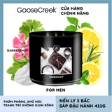 Nến thơm Goose Creek, Nến ly 3 bấc sáp đậu nành, Dòng For men, Mùi Barbershop