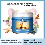 Nến thơm Goose Creek, Nến ly 3 bấc sáp đậu nành, Mùi Weekend Getaway